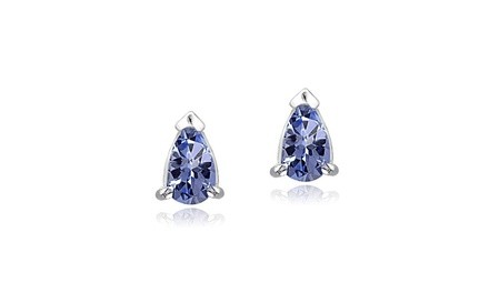 1/2 cttw Tanzanite Teardrop Stud Earrings in Sterling Silver