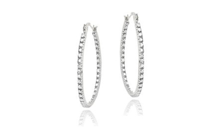 Diamond Accent 33mm Hoop Earrings