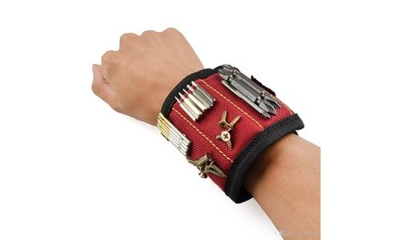 Magnetic Wristband with Embedded Magnets for Holding Screws