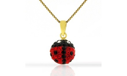 Kids' 14K Crystal Ladybug Pendant
