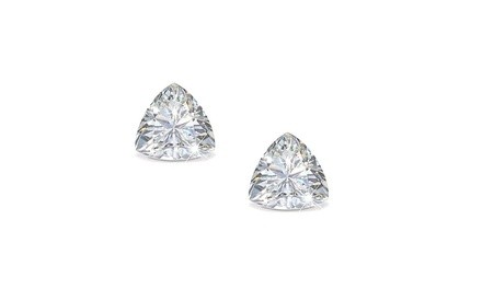 Sterling Silver 2.0 ctw Trillion-Cut CZ Stud Earrings by Lexi Li