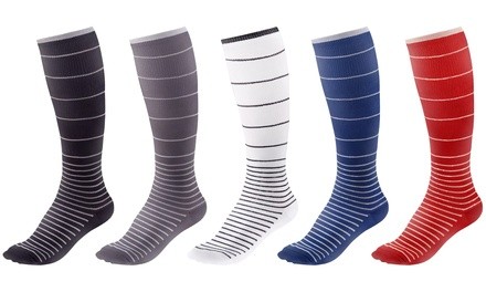 Unisex Ultra-Support Striped Color Compression Socks (5-Pack)