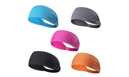 Unisex Sports Fitness Headband and Sweatband (5-Pack)