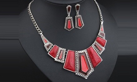 One, Two, or Three Ancestral Stone-Embedded Enamel Necklaces from Novadab (Up to 87% Off)