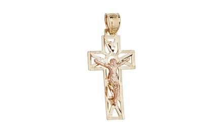 14K Gold Y&R Cross Pendant