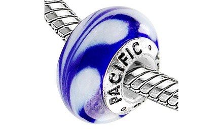 Sterling Silver 'Hawaiian Bliss' Murano-style Glass Bead