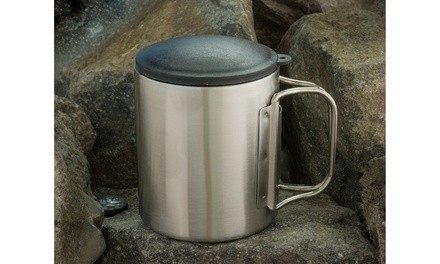 7.4 Fl oz-Double Walled Stainless Steel Mug Splash Guard Lid - 2 Pack 