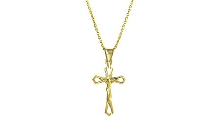 Kid's 10K Yellow Gold Cross Necklaces