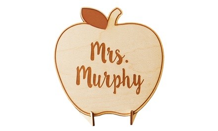 Custom Laser Engraved Wooden Teacher's Apple Plaque from Personalized Planet (Up to 64% Off)