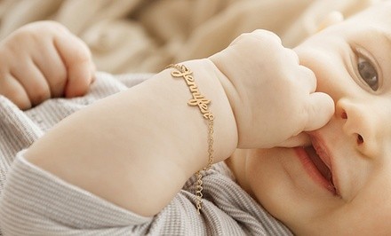 Sterling Silver or Gold Plated Over Sterling Sliver Kid's Mini Name Bracelet from MonogramHub (Up to 88% Off)