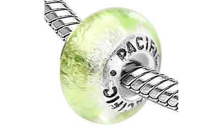 Sterling Silver 'Miami Nights' Murano-style Glass Bead