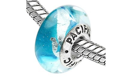 Sterling Silver 'Rockin' the Boat' Murano-style Glass Bead