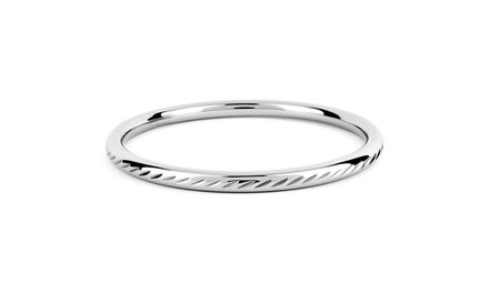 Stainless Steel Diamond-cut Design Bangle Bracelet