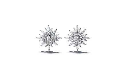 Sterling Silver Starburst Stud Earrings With Swarovski Crystals 