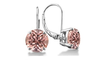 3.00 CTTW Morganite Round Cut Leverback Earrings