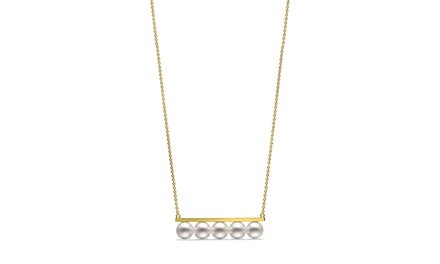 White Freshwater Pearl Bar Necklace
