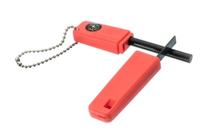 3-in-1 Firestarter with Ball Keychain (Compass, Flint & Striker & Whistle)