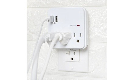 Multi Outlet Wall Adapter Surge Protector with 2 USB Ports (2 Pack)