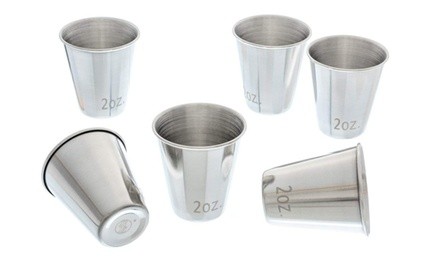 6 pc - Stainless Steel Shot Glass, Capacity 2oz