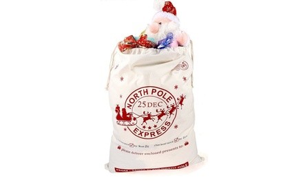 Large Canvas Santa Sack Christmas North Pole Gift Bag 