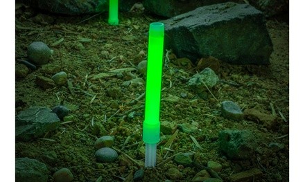 5Pc Emergency Glow Sticks/Ground Stakes/Lanyards Set,Green Light