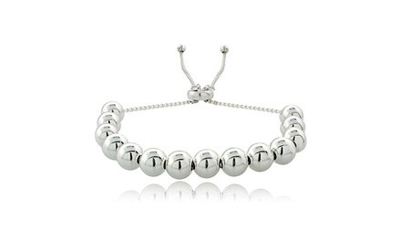 Sterling Silver Bead Adjustable Bracelet