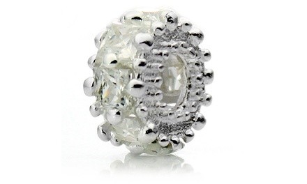 Silver Plated 'Glitteratzi' Decorative Crystal Bead