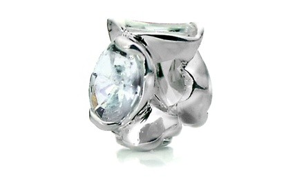 Silver Clear Crystal 'Bling' Pacific Bead