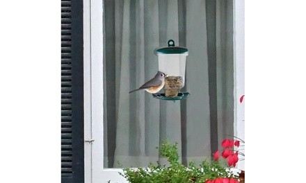  Window Bird Feeder, Green, Premium Hard Plastic, Large Seed Housing