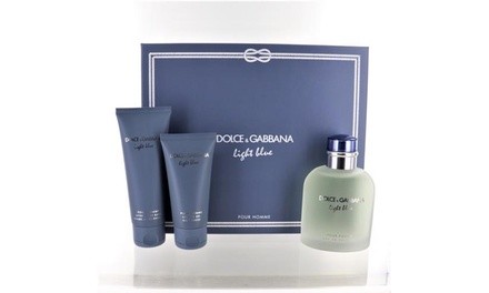 D & G LIGHT BLUE by Dolce & Gabbana 3 PIECE GIFT SET - 4.2 OZ EAU DE TOILETTE