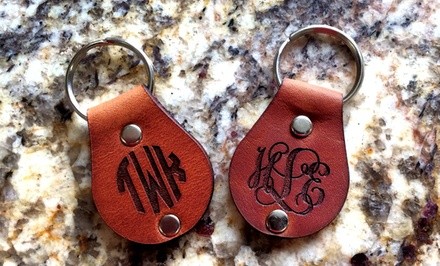 One, Two, or Four Monogrammed-Leather Key Chains from LilyDeal (Up to 79% Off) 