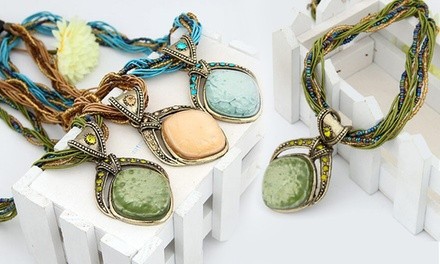 One, Two, or Three Layered Bohemian Pendants with Handpicked Stone from Novadab (Up to 89% Off)