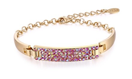 Women's Bracelet made with Light Siam Swarovski Crystal By Chantel Club