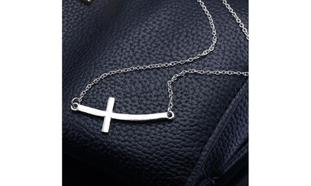 Sideways Cross Necklace