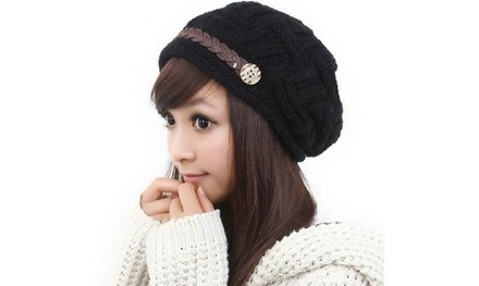 Women Knit Hat Winter Warm Thick Slouchy Cable Knit Hat Snow Ski Caps