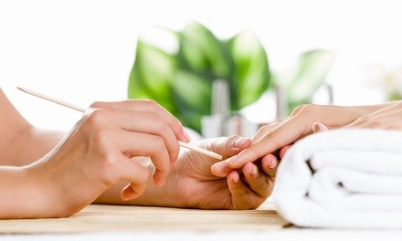 Gel Manicure and Optional Basic Pedicure, or Salt Stone Pedicure at Nailed By Alicia (Up to 40% Off)