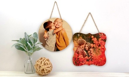 One, Two, or Three Personalized Hanging Wood Prints from Picture It Custom (Up to77% Off)

