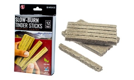 12 Pack Slow-Burn Water Resistant Tinder Sticks