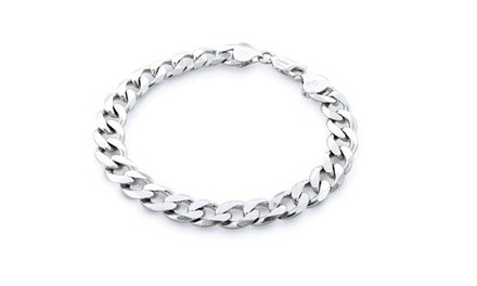 Italian Made Solid sterling Silver Curb Bracelet