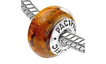 Sterling Silver 'Golden Nugget' Murano Style Glass Bead