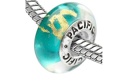 Sterling Silver 'Mambo' Murano-style Glass Bead