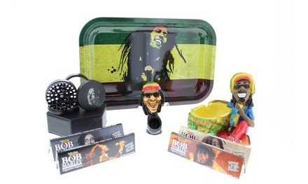 Bob Marley Rolling Tray with Papers Gift Kit