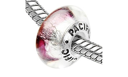 Sterling Silver 'Gemini' Murano Style Glass Bead