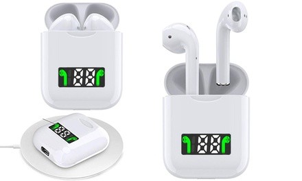 True Wireless Bluetooth Earbuds with LCD Battery Display and Wireless Charging