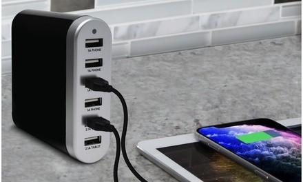 Sharper Image 6 USB Port Rapid Desktop Charging Station