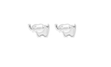 Children's Sterling Silver Elephant Stud Earrings