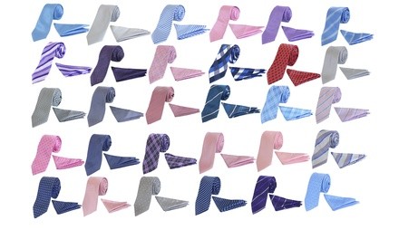 Men's 10-Piece Ties & Matching Pocket Square Set