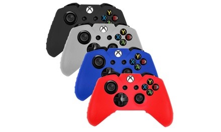 4 X Silicone Rubber Grip Controller Case Cover For Xbox One Black/Red/Blue/Clear