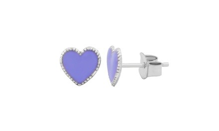 14K Gold-Plated Kids' Enamel Heart Earrings