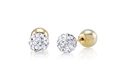 Cubic Zirconia Double Sided Earrings